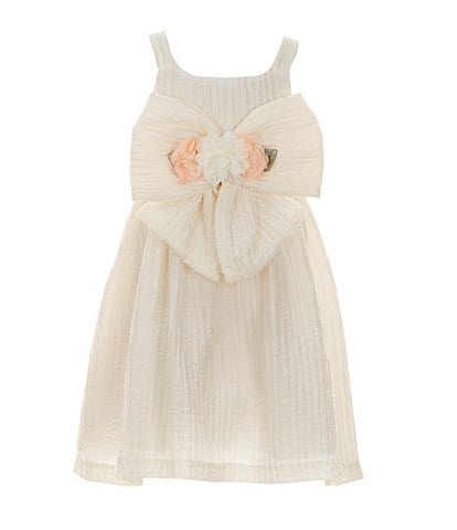 Bonnie Jean Little Girls 2T-6X Bow-Front Pleated Party Dress