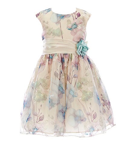 Bonnie Jean Little Girls 2T-6X Burnout Lace Floral Fit-And-Flare Dress