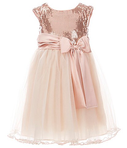 Bonnie Jean Little Girls 2T-6X Cap-Sleeve Sequin-Embellished/Mesh-Skirted Ballerina Dress