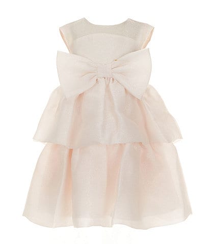 Bonnie Jean Little Girls 2T-6X Cap Sleeve Shimmer Organza Bow Dress