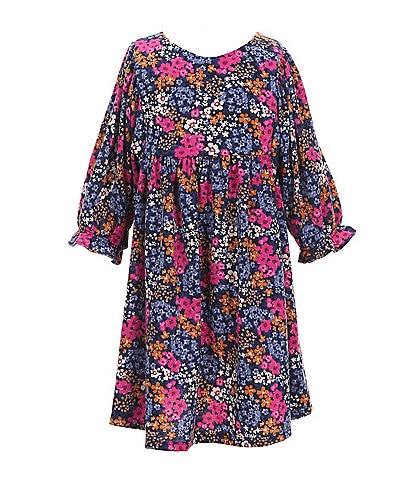 Bonnie Jean Little Girls 2T-6X Dolman-Sleeve Floral-Printed Float Dress