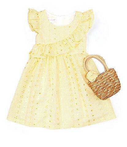 Bonnie Jean Little Girls 2T-6X Flutter-Sleeve Eyelet-Embroidered Fit-And-Flare Dress