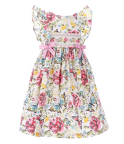 Bonnie Jean Little Girls 2T-6X Flutter-Sleeve Floral-Printed Empire-Waist Dress