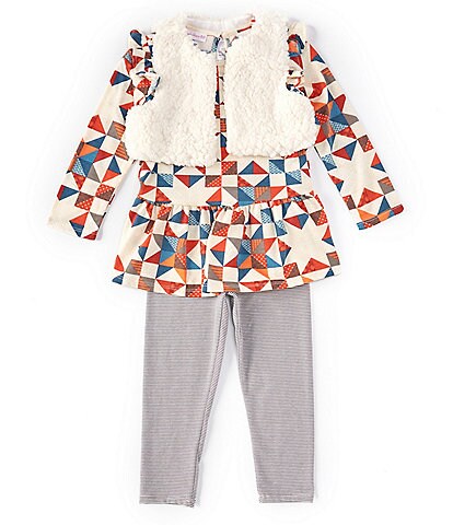 Bonnie Jean Little Girls 2T-6X Geometric Pattern Vest Set