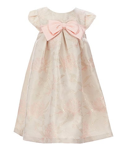 Bonnie Jean Little Girls 2T-6X Short Sleeve Jacquard Dress