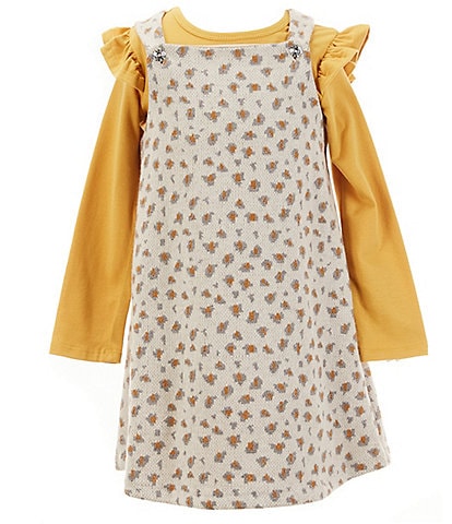 Bonnie Jean Little Girls 2T-6X Sleeveless Animal-Printed Double-Knit Jumper Dress & Long Sleeve Knit Top