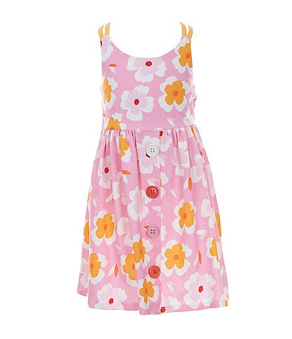Bonnie Jean Little Girls 2T-6X Sleeveless Floral Knit Fit & Flare Dress