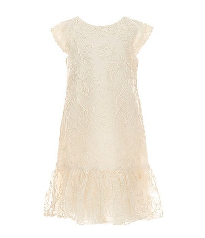 Bonnie Jean Little Girls Cap-Sleeve Embroidered Drop-Waist Dress