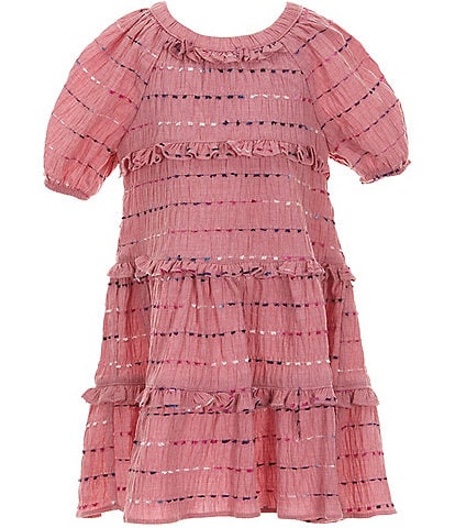 Bonnie Jean Little Girls Short-Sleeve Textured-Clip-Dot Dress