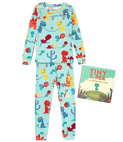 Books To Bed Little/Big Boys 2-10 Tiny T-Rex 2-Piece Pajamas & Book Set