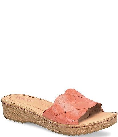 Born Aleah Woven Leather Slides