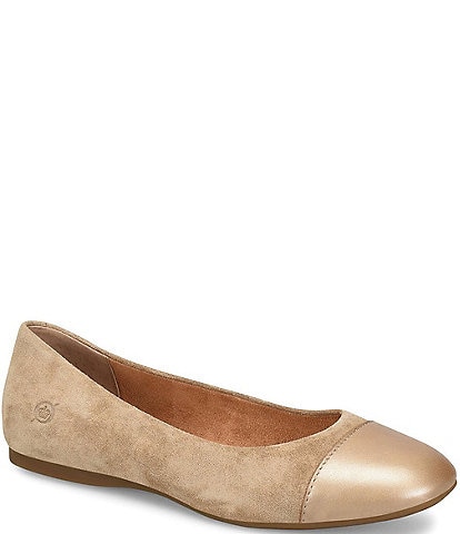 Born Batti Suede Cap Toe Ballet Flats