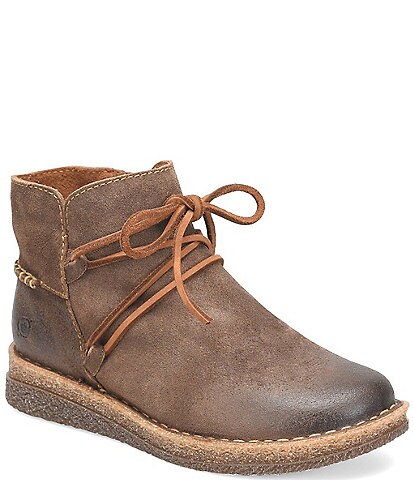 Born Calyn Distressed Leather Ankle Tie Booties