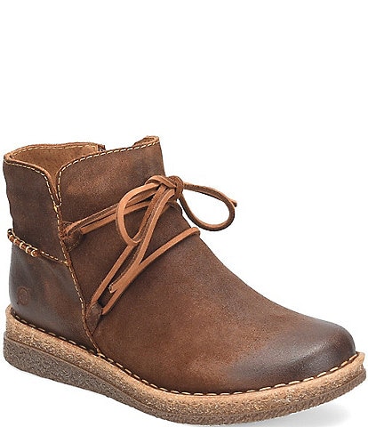 Born Calyn Distressed Leather Zipper Ankle Booties