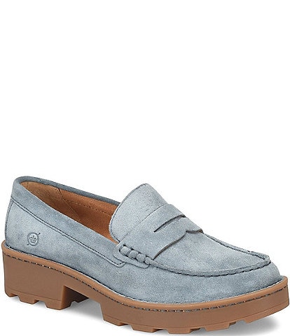 Born Bly Penny high quality Loafer Shoes Women's 11 M Grey Suede Leather Comfort Flats Career