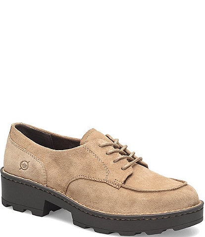 Born Corby Suede Chunky Lugged Platform Oxfords