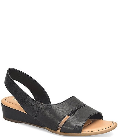 Born Crista Leather Wedge Sandals