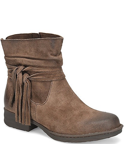 Born Cross Distressed Leather Fringe Booties