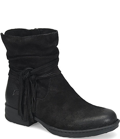 Born Cross Distressed Leather Fringe Booties