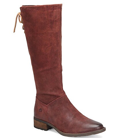Born Hayden Distressed Suede Leather Side Zip Tall Boots