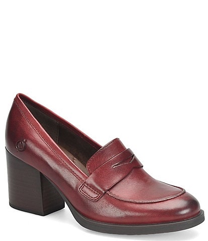 Born Holliston Leather Penny Loafer Pumps