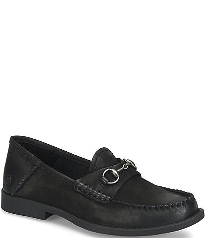 Born Margo Nubuck Bit Buckle Loafers