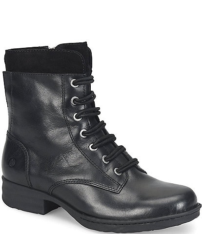 Born Mckenna Leather Lace Up Combat Booties