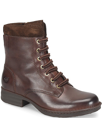 Born Mckenna Leather Lace Up Combat Booties