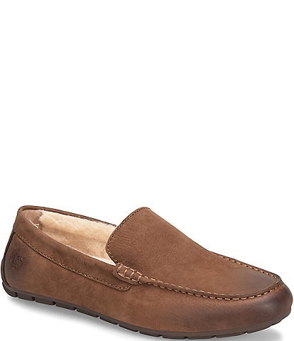 Born Men's Allan Shearling Nubuck Leather Slip-Ons