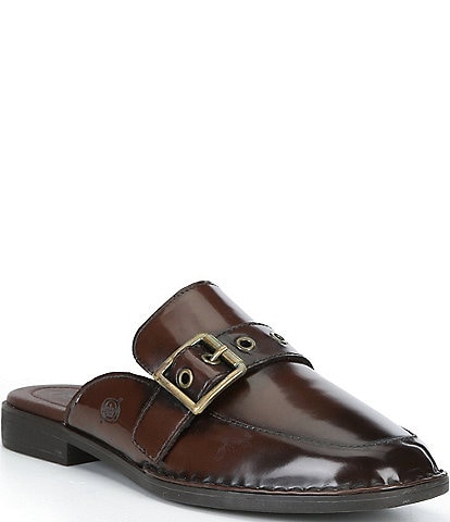 Born Mikah Leather Buckle Strap Loafer Mules