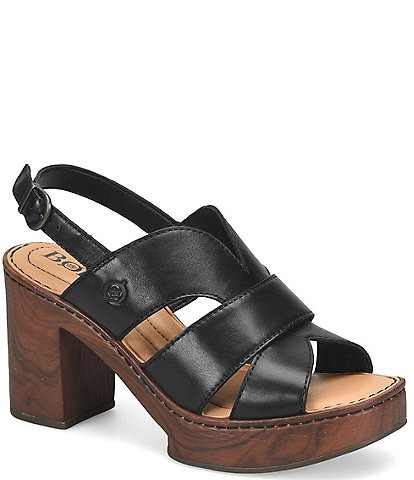 Born Nassau Leather Platform Sandals