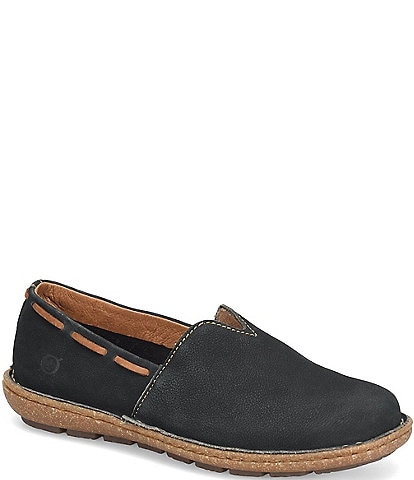 Born Naya Nubuck Leather Slip On Loafers