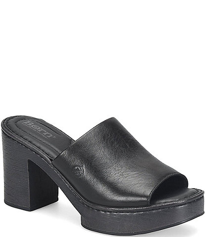 Born Nix Leather Slip On Platform Sandals