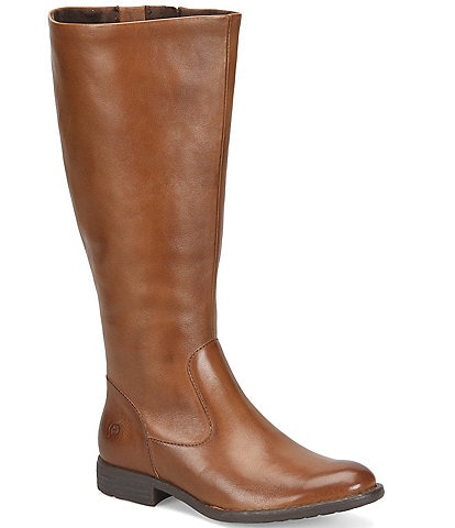 Born North Leather Wide Calf Tall Riding Boots