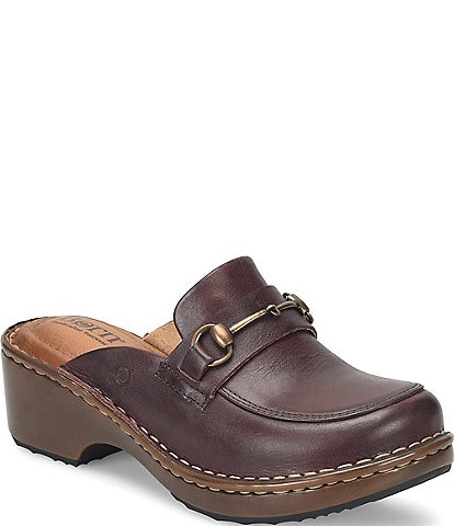 Born Tally Leather Bit Buckle Loafer Clogs