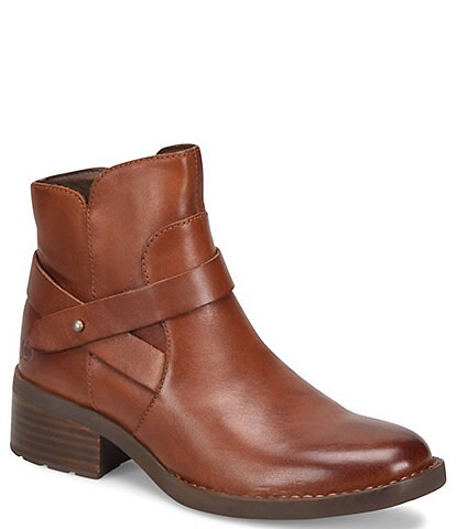Born Tori Leather Strap Ankle Boots