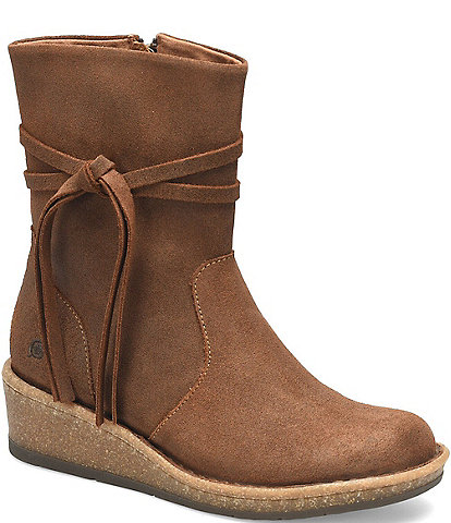 Born Vinton Distressed Suede Wedge Booties