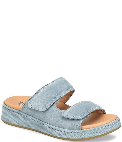 Born Vivian Suede Hook-and-Loop Double Banded Slide Sandals