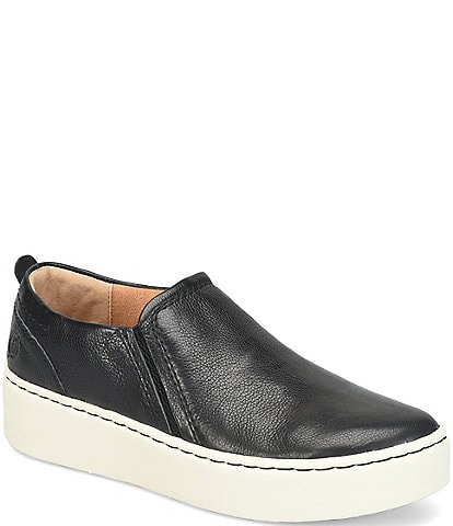 Born Women's Mira Leather Platform Slip On Sneakers