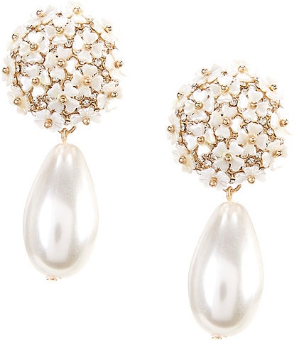 Borrowed and Blue by Southern Living Flower Pearl Drop Earrings