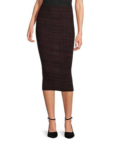 BOSS by Hugo Boss Farmina Ribbed Knit Bodycon Midi Skirt