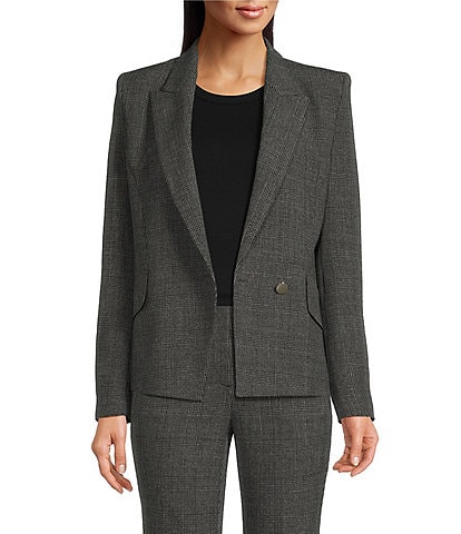 BOSS by Hugo Boss Jarinara Woven Notch Lapel Collar Long Sleeve Pocketed Blazer