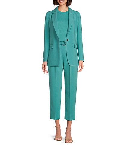 BOSS by Hugo Boss Jocaluah Single Breasted Blazer & Coordinating Tapered-Leg Belted Cropped Pants
