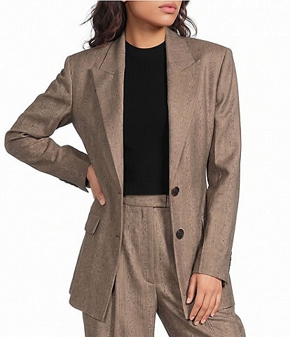 BOSS by Hugo Boss Jonahsa Peak Lapel Collar Long Sleeve Button-Front Blazer