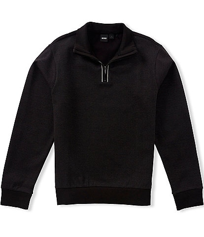 BOSS Sidney Cotton Quarter-Zip Pullover