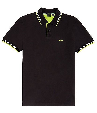 BOSS Slim-Fit Performance Stretch Curved Logo Short Sleeve Polo Shirt