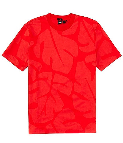 BOSS Thompson 08 Short Sleeve Tonal Tropical Print T-Shirt
