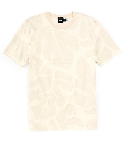 BOSS Thompson 08 Short Sleeve Tonal Tropical Print T-Shirt