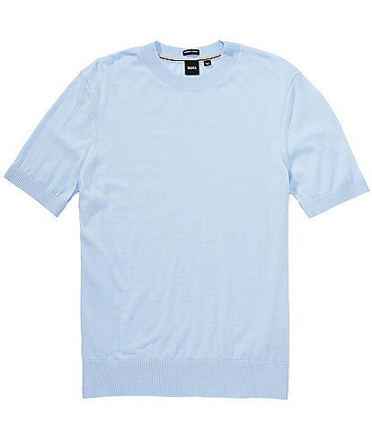 BOSS Umauro Solid Short Sleeve Wool Sweater