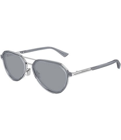 Bottega Veneta Men's Combi Man 55mm Aviator Sunglasses